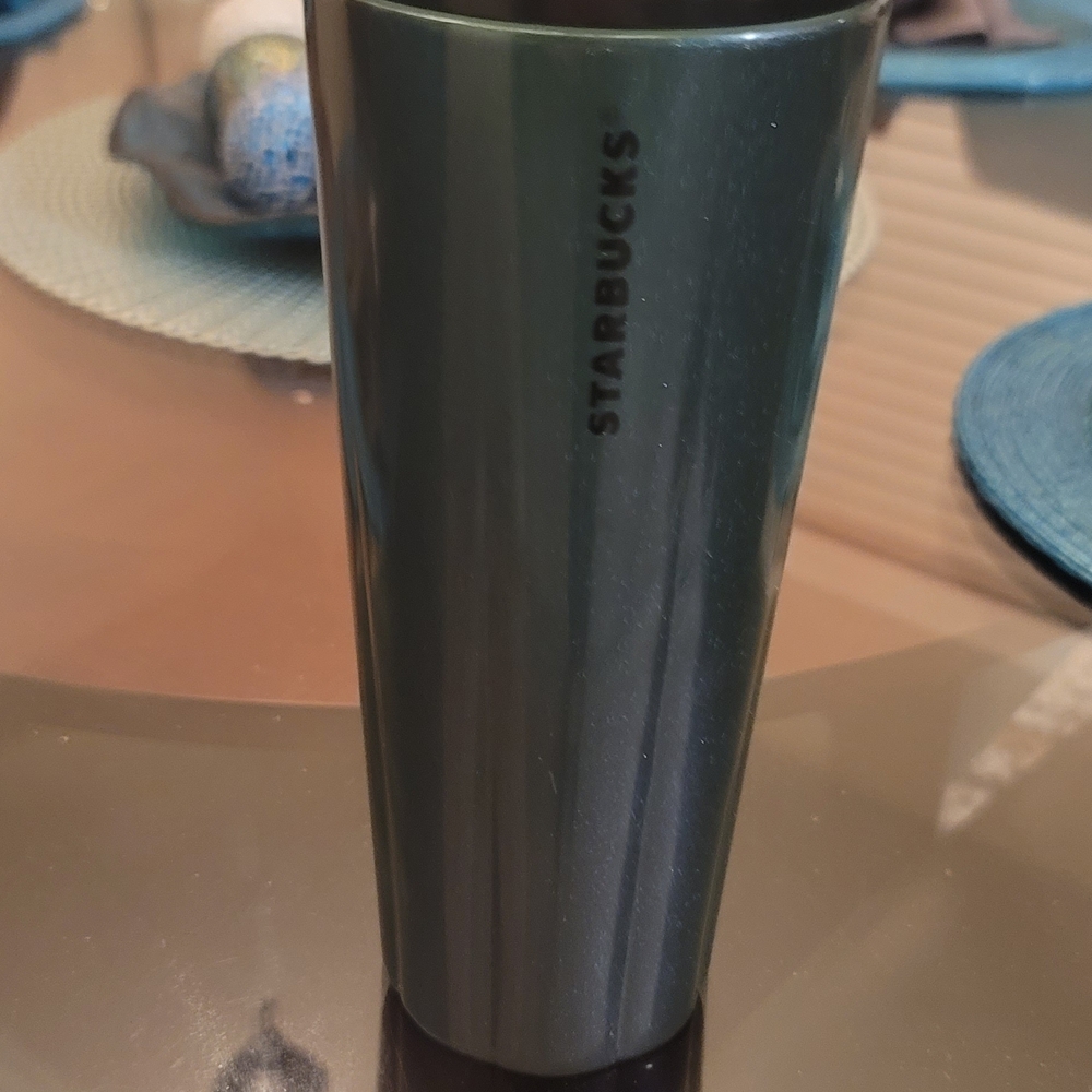 Starbucks Metallic Forest Green Travel Tumbler